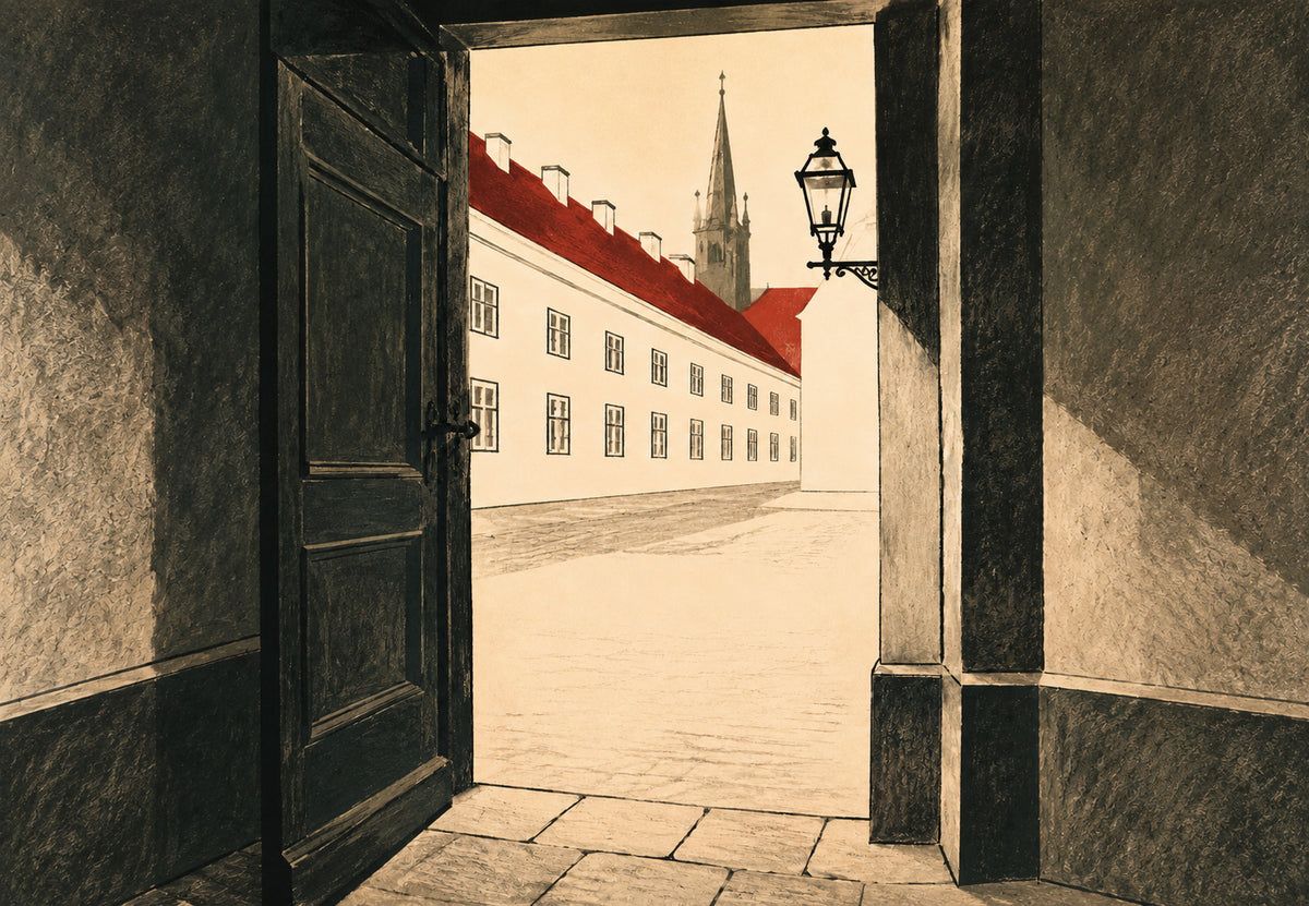 Puerta abierta a los tejados de Viena (Horizontal)