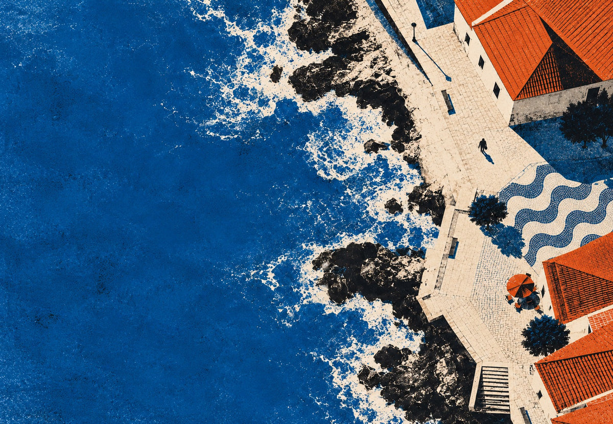 Portugal, die Promenade über den Wellen (Querformat)