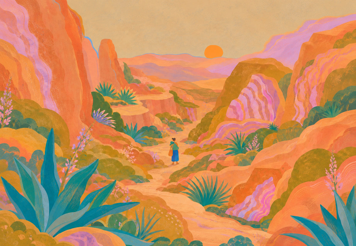 Sentiero verso il sole del deserto (Orizzontale)