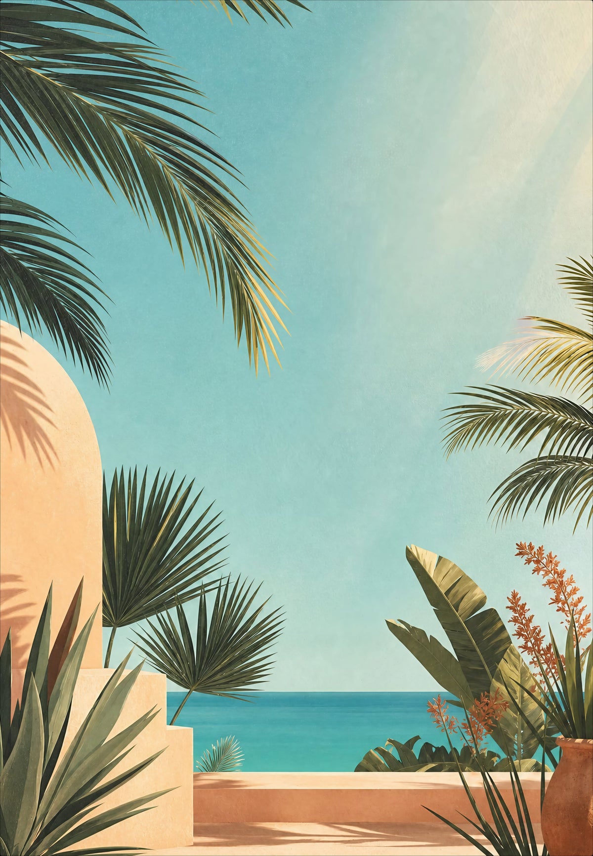 La terrazza sotto le palme