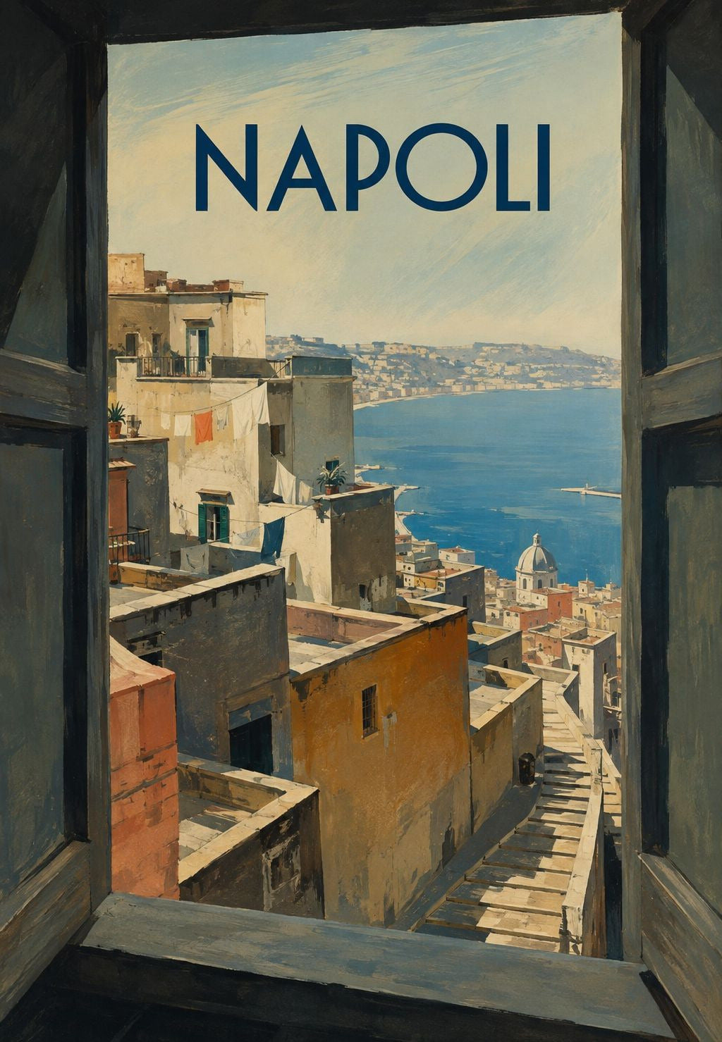 A Window Open onto the Rooftops of Naples