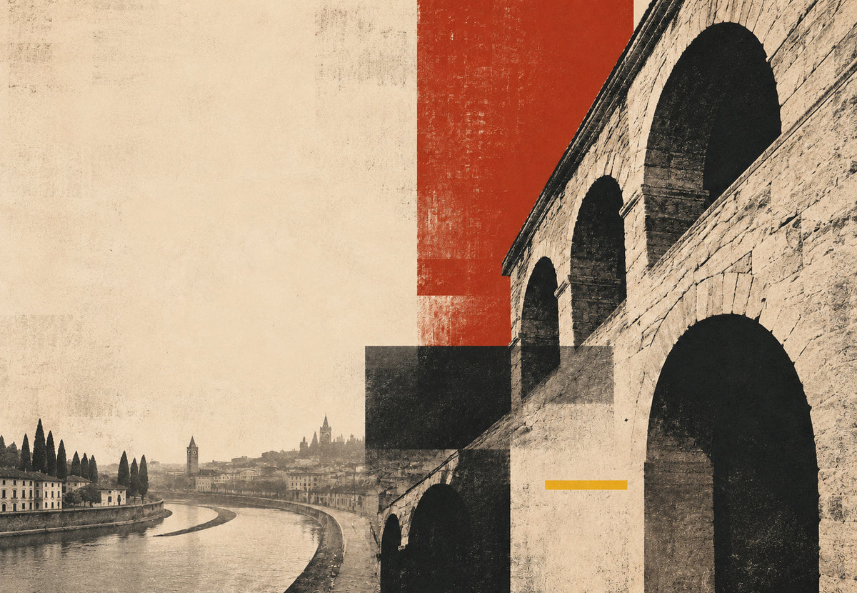 Verona, archi e ansa del fiume (Orizzontale)