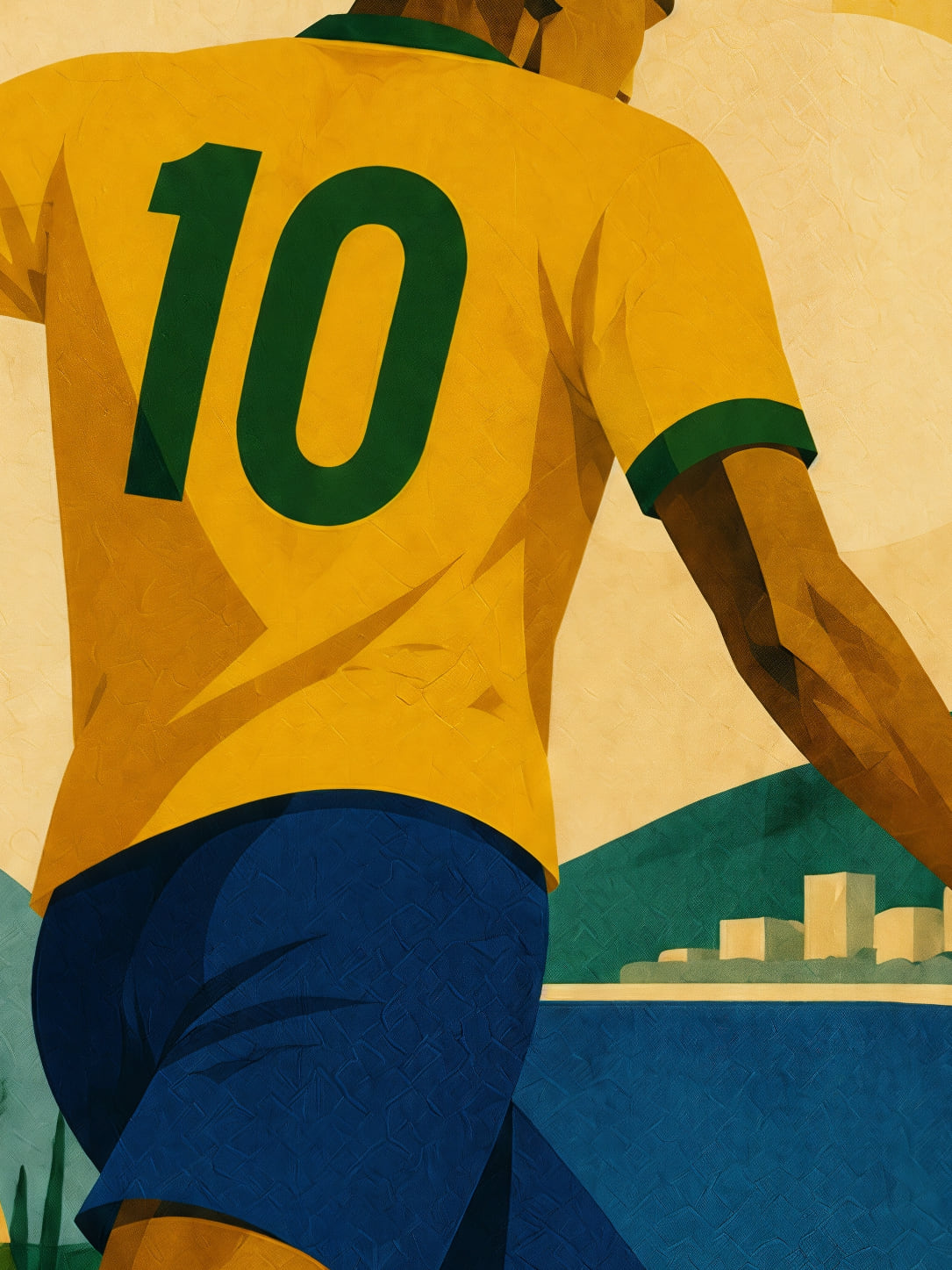 Affiche zoomée, Brésil - La foulée en jaune