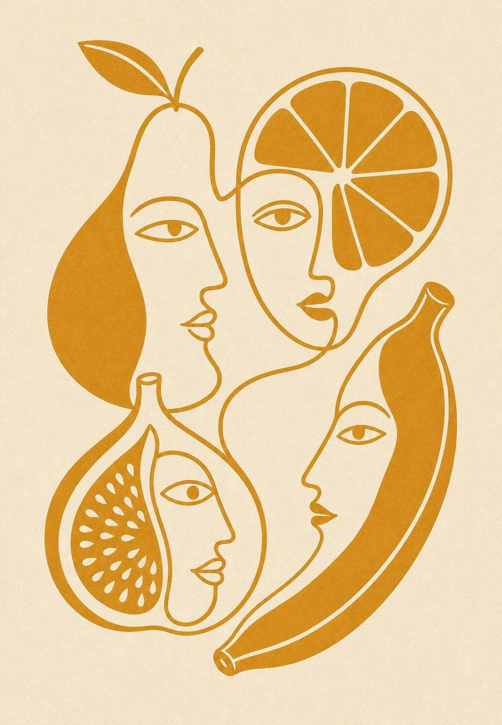 Fruits with Golden Faces