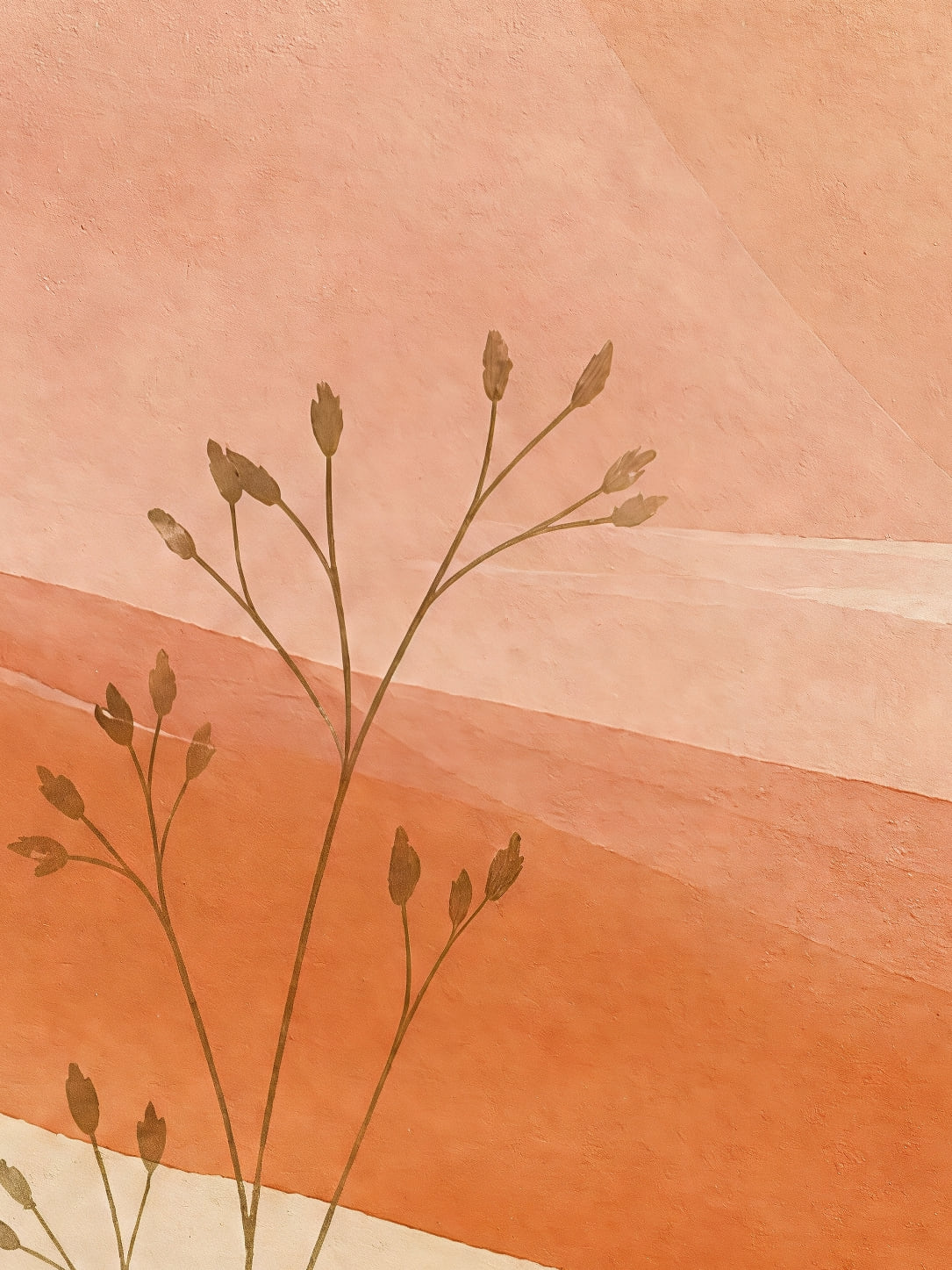 Detail a taille reelle du tirage, affiche soleil collines terracotta