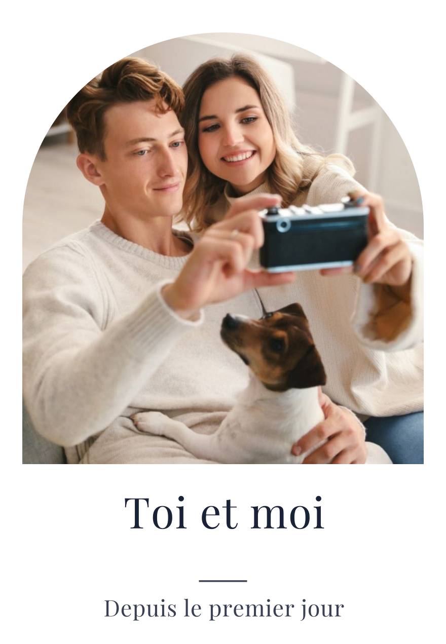 Custom couple poster, two-person photo cropped in an arch on a white background
