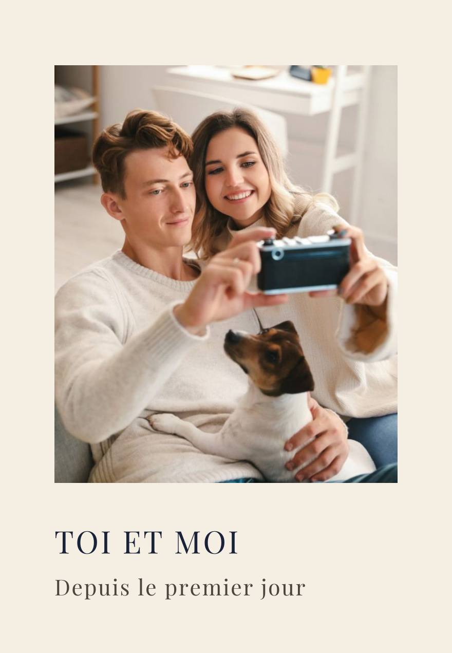 Custom couple poster, museum-style crop with a wide margin on a cream background