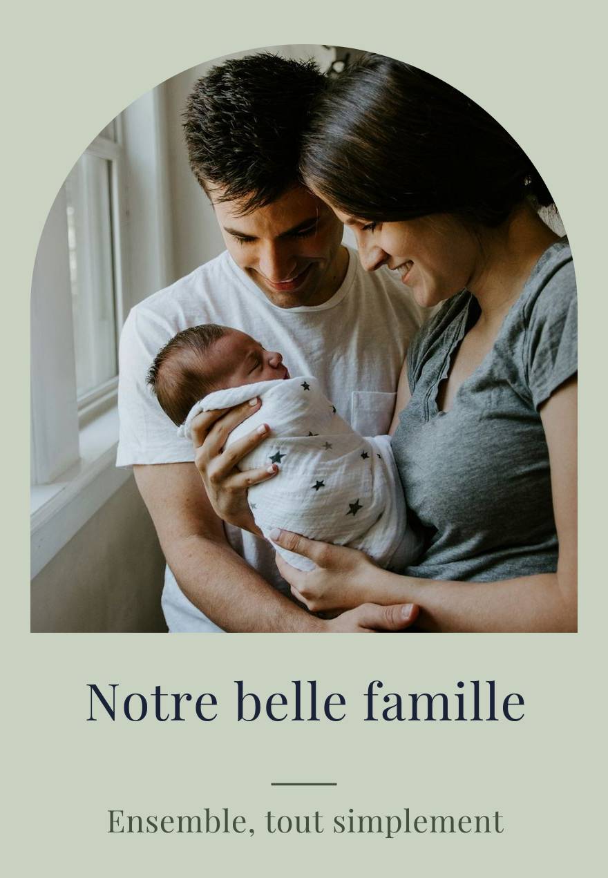 Personalisiertes Familienposter, Bogen-Layout auf salbeigrünem Hintergrund