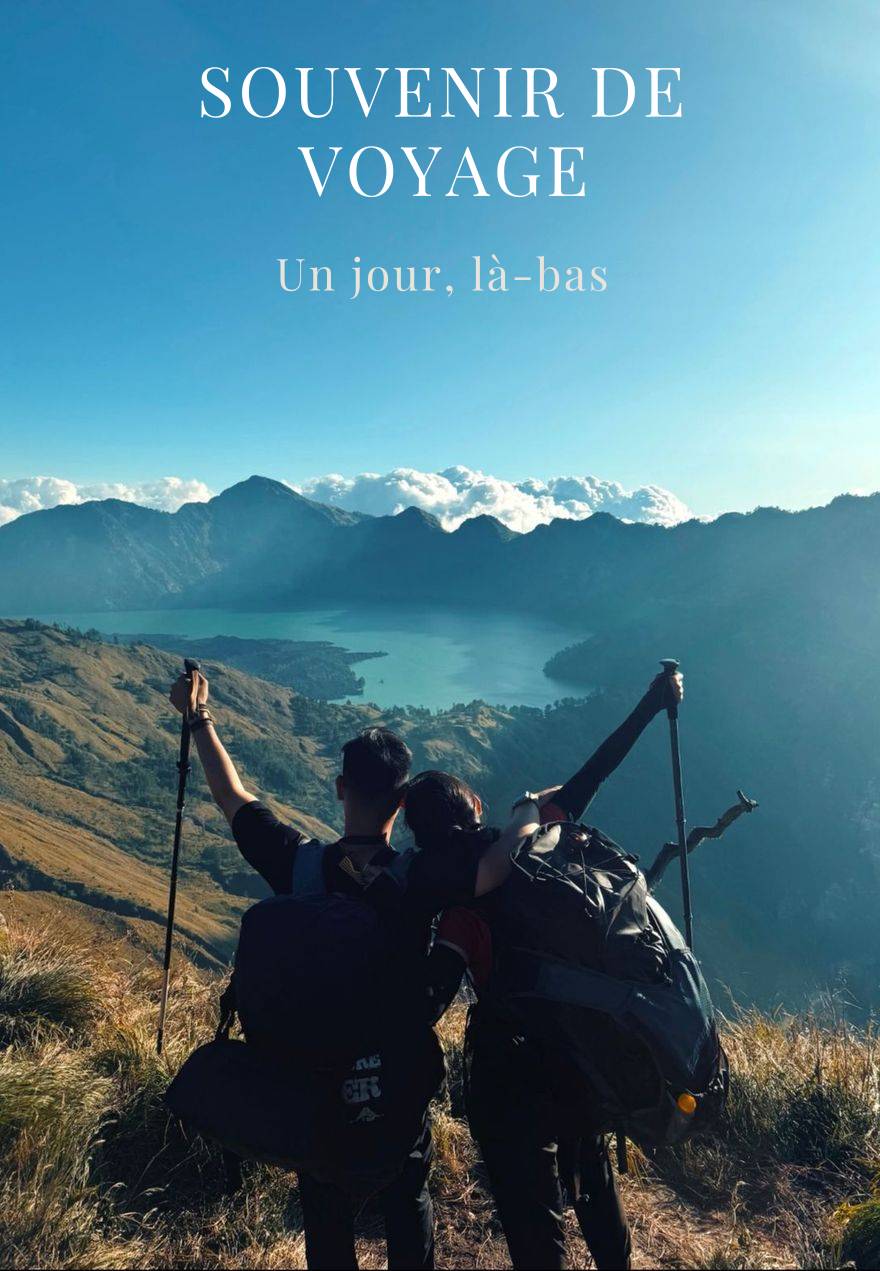 Custom photo poster, mountain hiking photo with the title placed over the image